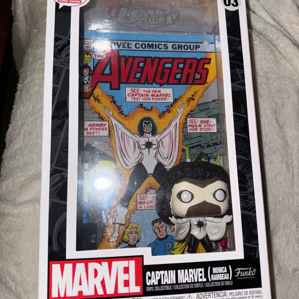 Funko Marvel Captain Marvel Pop Figure - Black and White